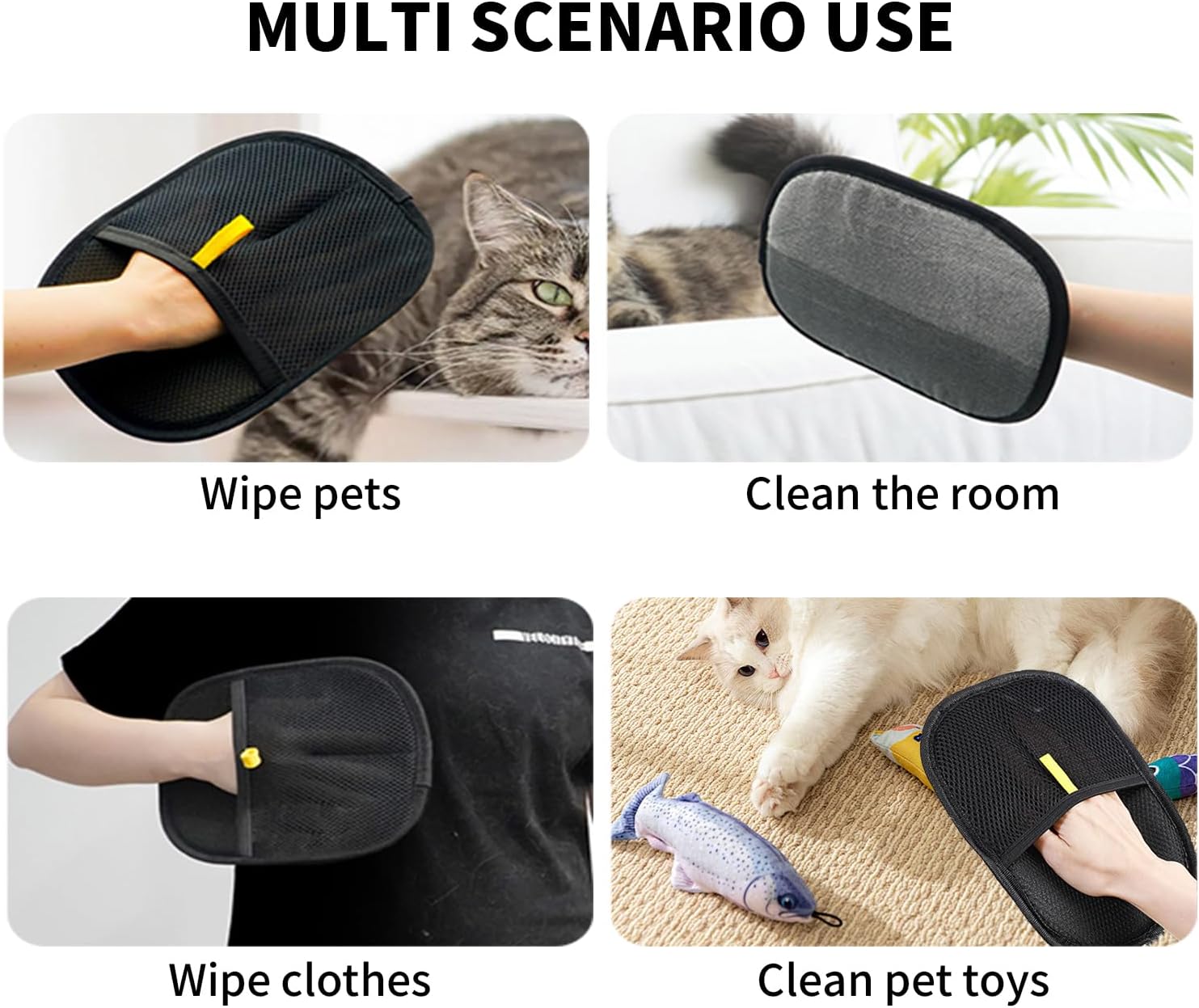 Pet Hair Removal Gloves (Pack of 2)