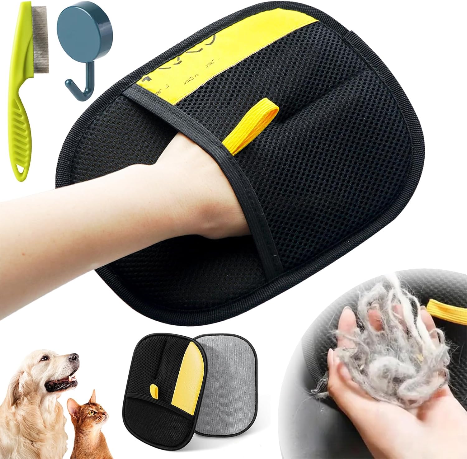Pet Hair Removal Gloves (Pack of 2)