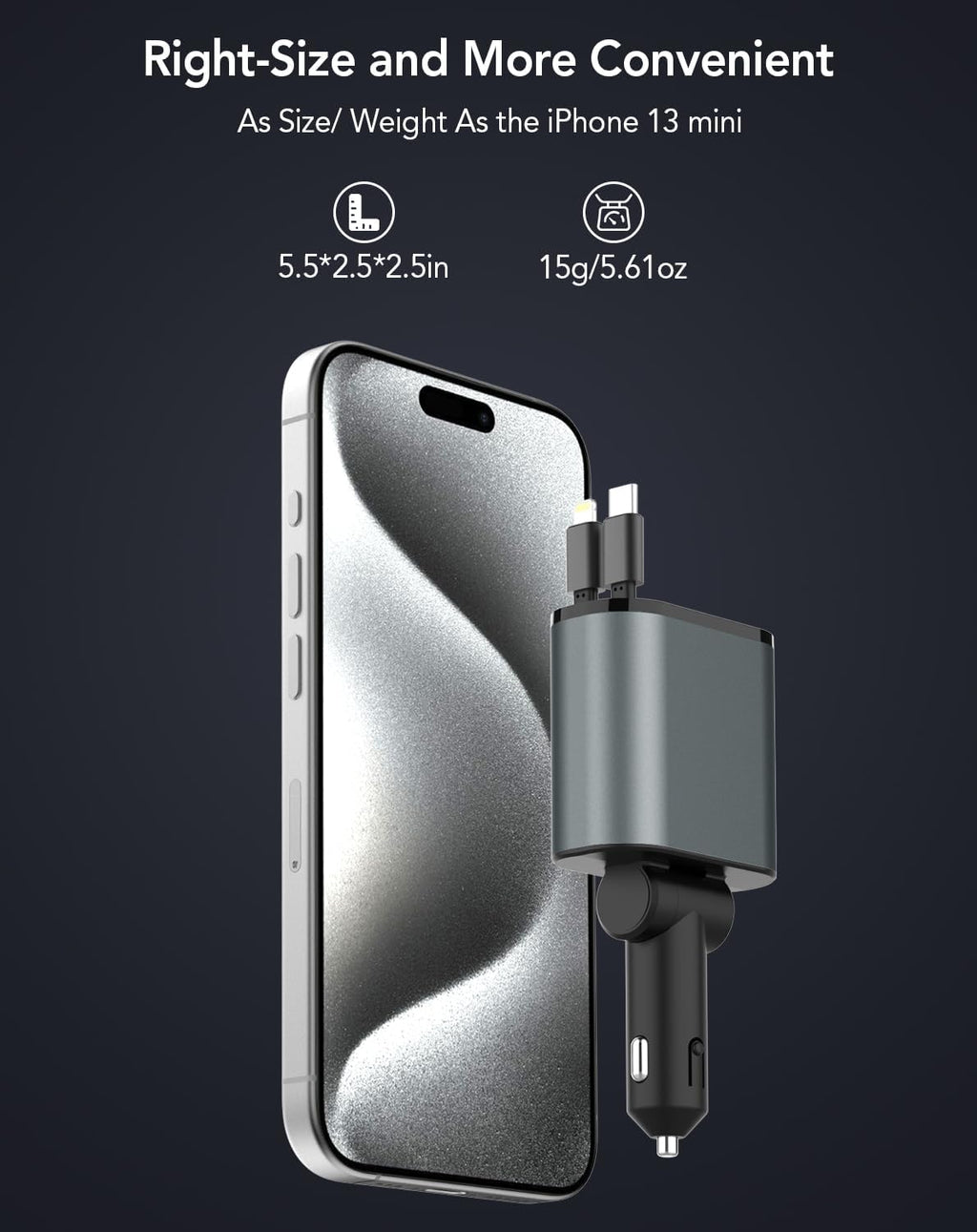 4-in-1 Retractable Phone Car Charger