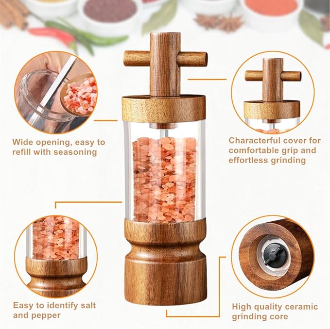 Wooden Salt & Pepper Grinder ( Set Of 2 )