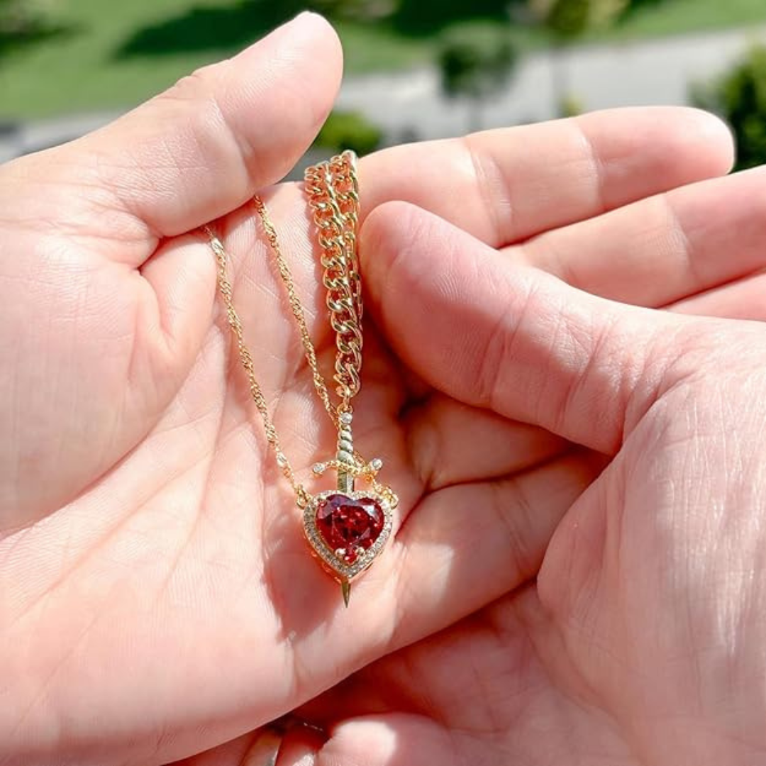 Couple Matching Crystal Necklace Set