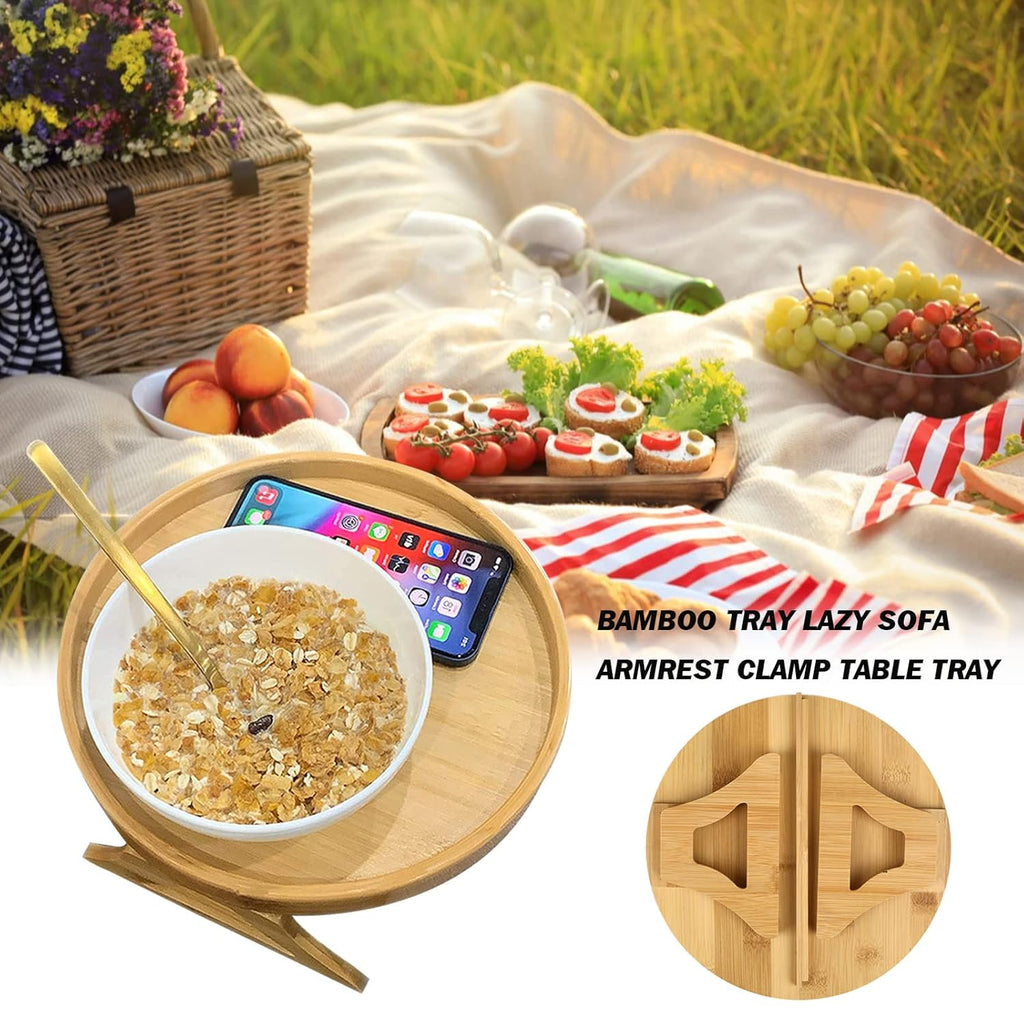 Adjustable Bamboo Sofa Arm Tray