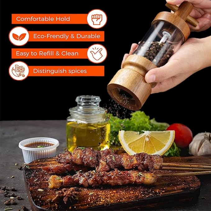 Wooden Salt & Pepper Grinder ( Set Of 2 )