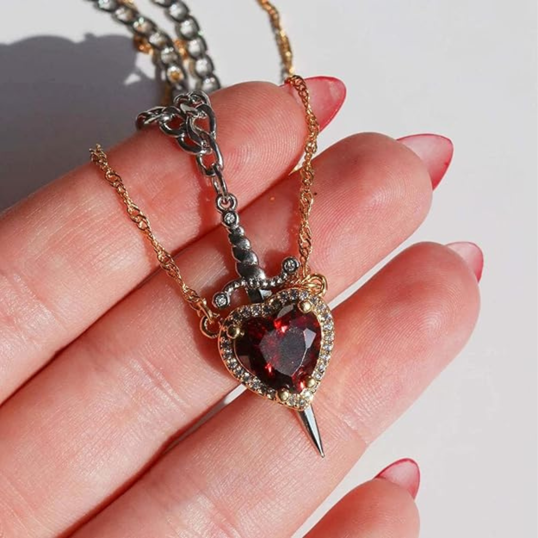 Couple Matching Crystal Necklace Set