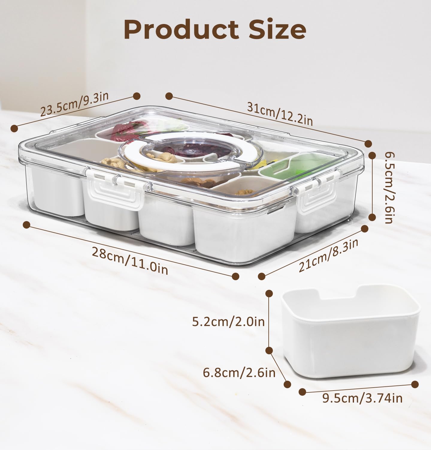 Multi-Section Container with Lid