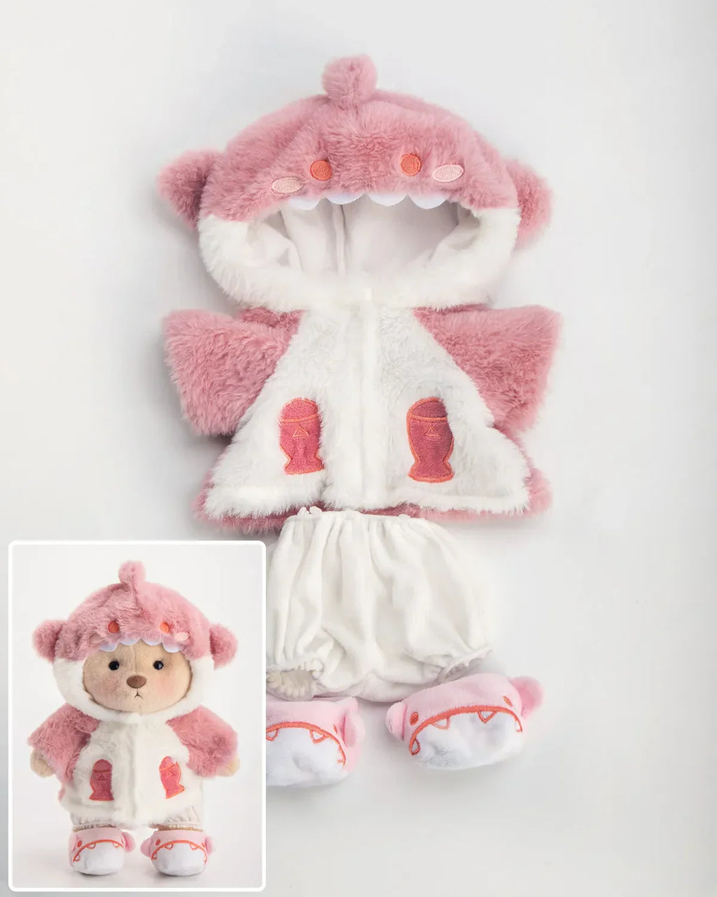 Multicolor Cotton Cute-Dino Teddy Set