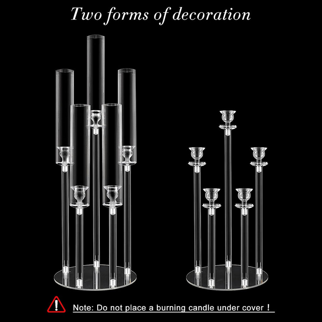 Crystal-Look Acrylic Candle Holder Set