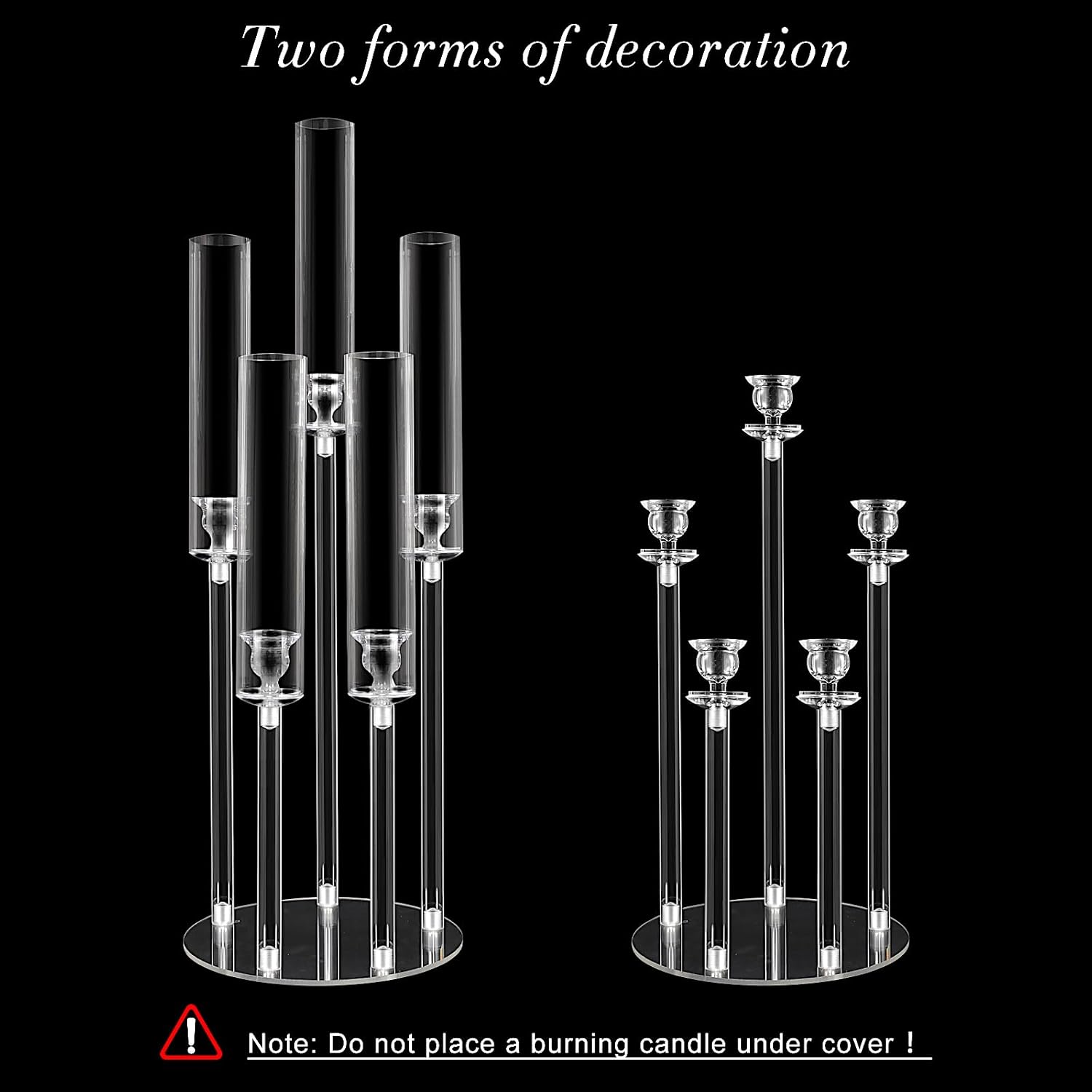 Crystal-Look Acrylic Candle Holder Set