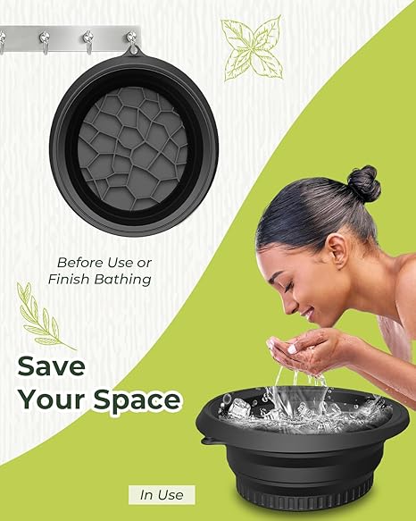 Foldable Face Ice Bath Basin with Built-in Ice Tray (Set of 2)