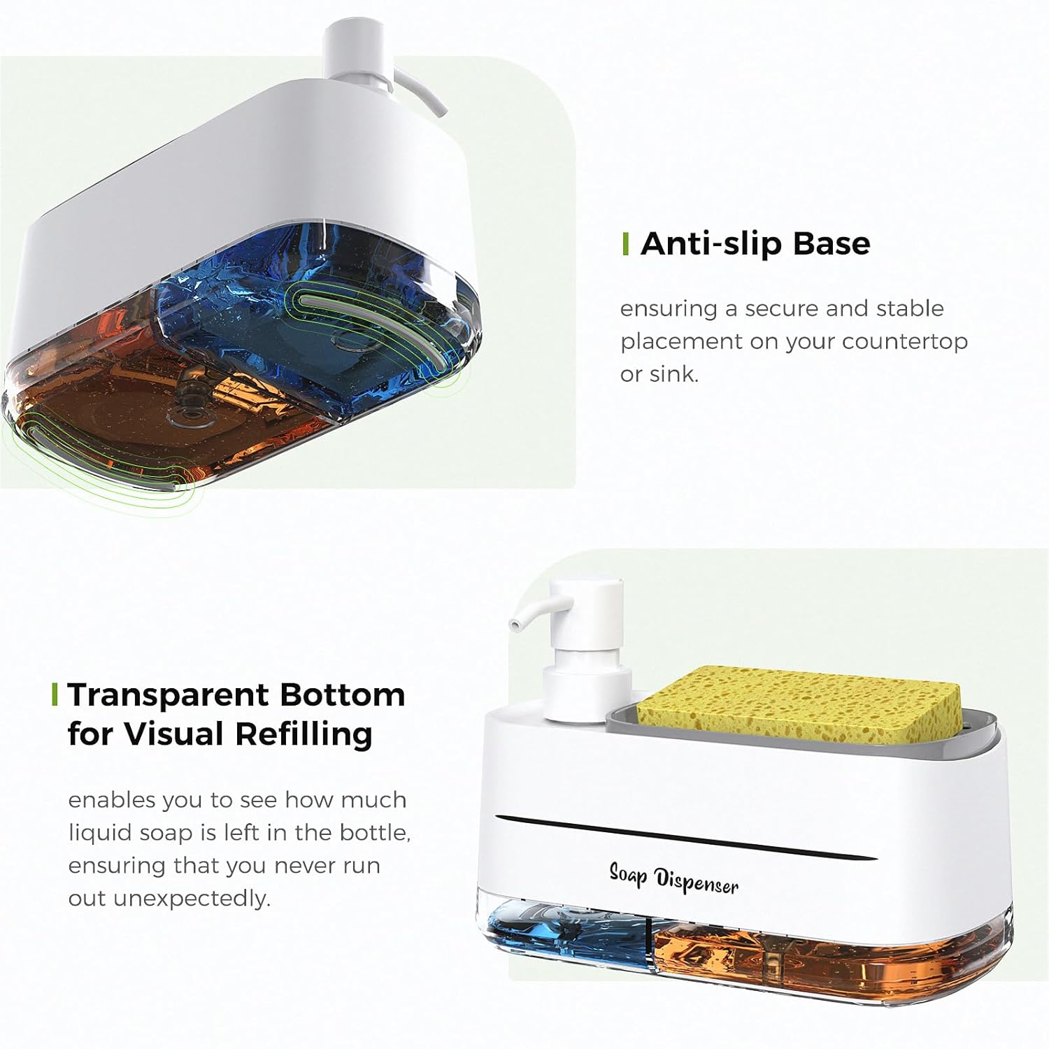 4-in-1 Soap Dispenser Set with Sponge Holder