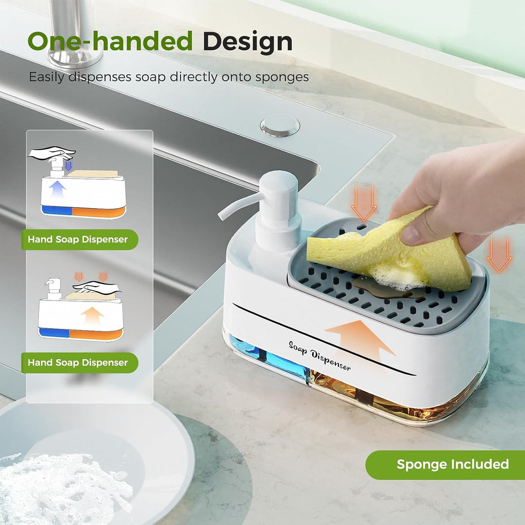 4-in-1 Soap Dispenser Set with Sponge Holder