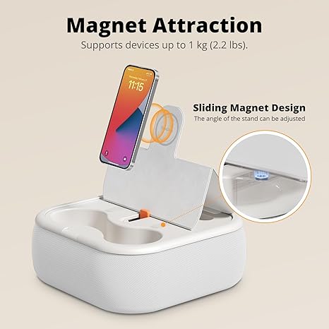 Magnetic Tablet Pillow Stand with Storage Cup
