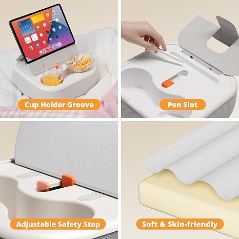 Magnetic Tablet Pillow Stand with Storage Cup